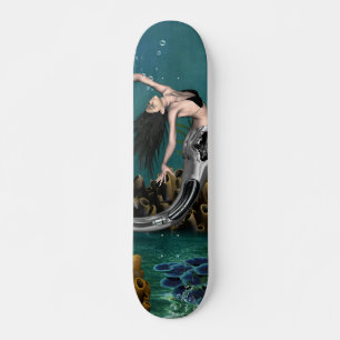 Wonderful steampunk mermaid skateboard