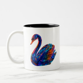 Wonderful Swan – Unique Art Two-Tone Coffee Mug