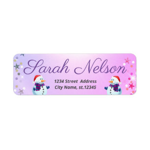 Wonderful, Sweet, Beautiful Snowman Christmas Return Address Label