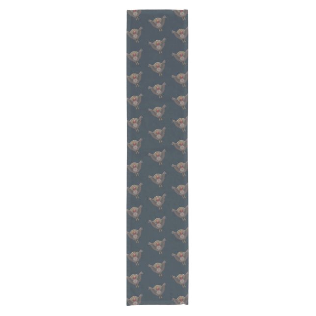 Wonderful Thanksgiving Turkey Pattern Short Table Runner (Front)