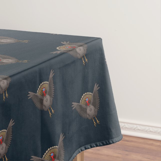 Wonderful Thanksgiving Turkey Pattern Tablecloth (In Situ)