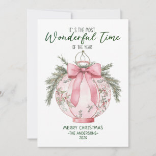 Wonderful Time of Year Christmas Lantern  Holiday Card