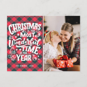 Wonderful time typography modern christmas card