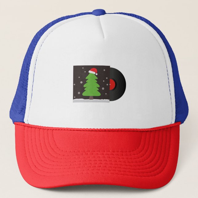 Wonderful Time with Red Christmas Tree with Christ Trucker Hat (Front)