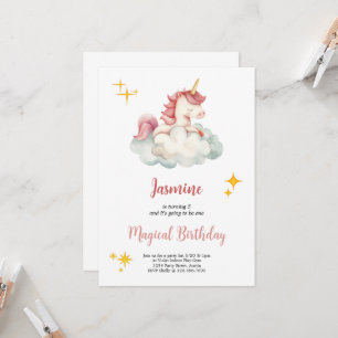 wonderful unicorn birthday invitation