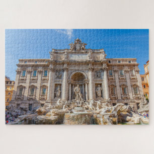 Wonderful view of Fountain of Trevi, Rome, Italy Jigsaw Puzzle