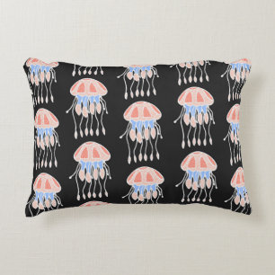 Wonderful vintage seamless pattern of jellyfish. B Decorative Cushion