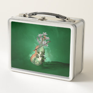 Wonderful violin with flowers metal lunch box