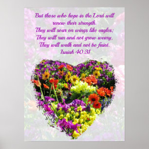 WONDERFUL WILD FLOWER ISAIAH 40:31 ON EAGLE'S WING POSTER