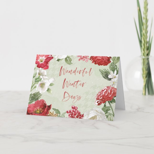 Wonderful Winter Days Holiday Card (Front)