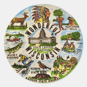Wonderful Wisconsin Classic Round Sticker