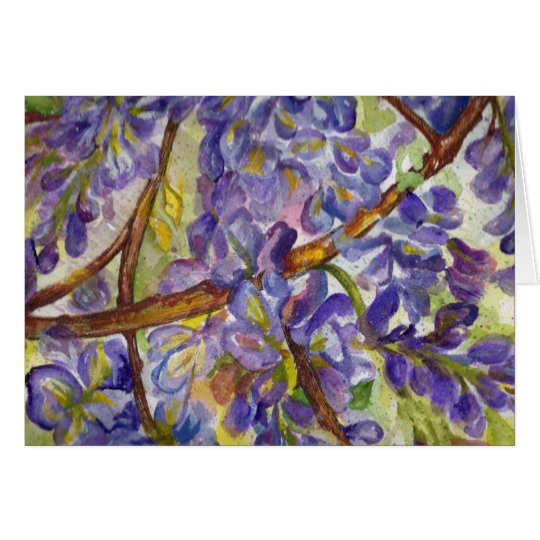 Wonderful Wisteria Watercolor Painting Card