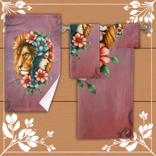 Wonderful woman whose long, flowing hair  bath towel set