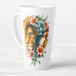 Wonderful woman whose long, flowing hair latte mug