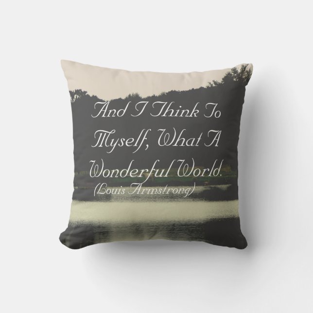 Wonderful World Throw Pillow (Front)