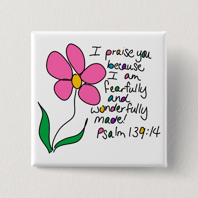 Wonderfully Made 15 Cm Square Badge (Front)