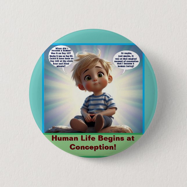 Wonderfully Made Life Begins at Conception Button (Front)