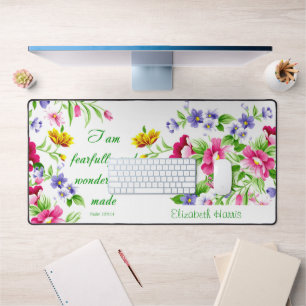 Wonderfully made personalised floral desk mat
