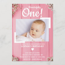 Wonderfully One, First Birthday Invitation