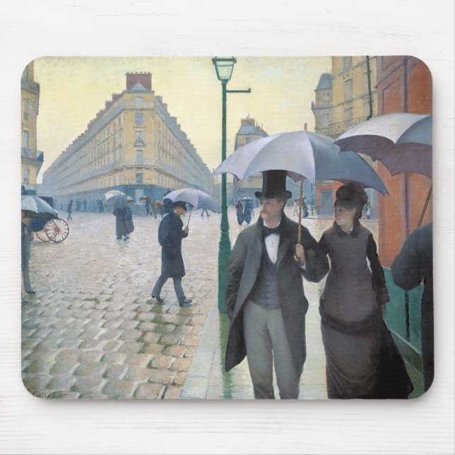 Wonderfully realistic painting Rainy day in Paris Mouse Pad (Front)