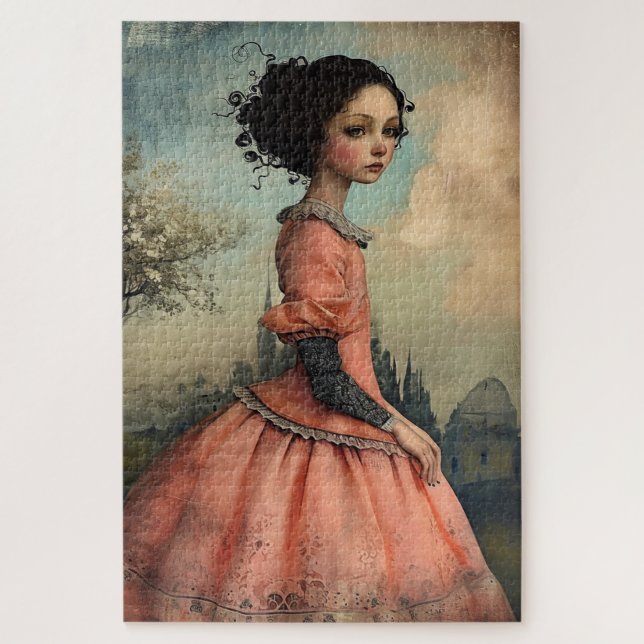 Wonderfully Weird Vintage Girl Difficult  Jigsaw Puzzle (Vertical)