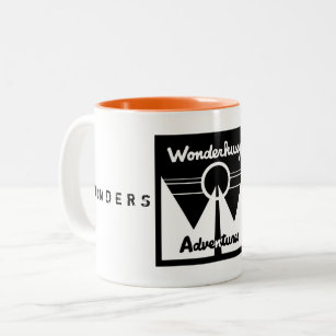 Wonderhussy Adventures B&W Spotlight Logo Two-Tone Coffee Mug