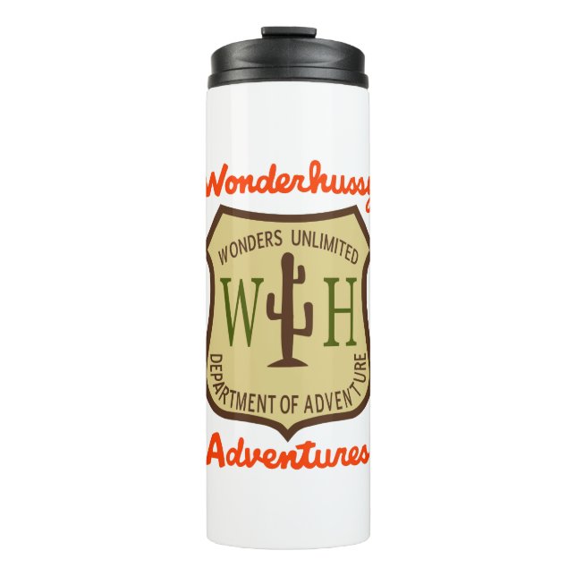 Wonderhussy Adventures Official Desert Badge Thermal Tumbler (Front)