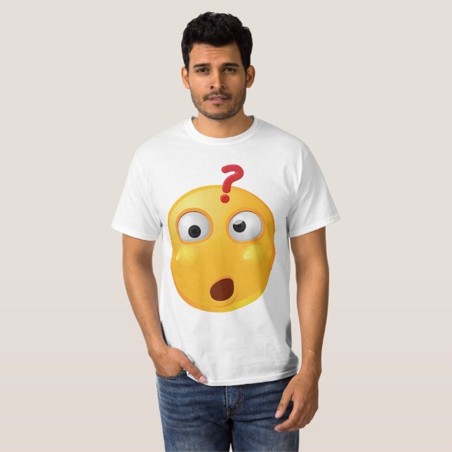 Wondering emoji on white tshirt (Front Full)