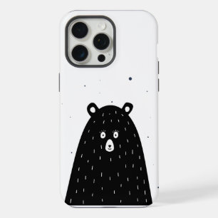 Wondering Surprised Black cartoon Panda iPhone 15 Pro Max Case