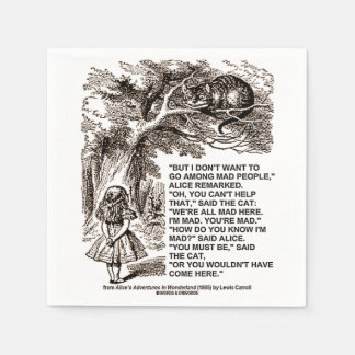 Wonderland Alice Go Among Mad People Quote Napkin