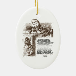 Wonderland Alice Humpty Dumpty Conversation Quote Ceramic Tree Decoration