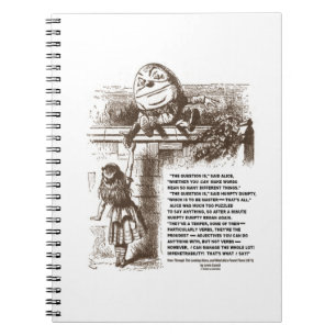Wonderland Alice Humpty Dumpty Conversation Quote Notebook