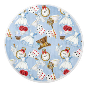 Wonderland Alice Pattern Ceramic Knob