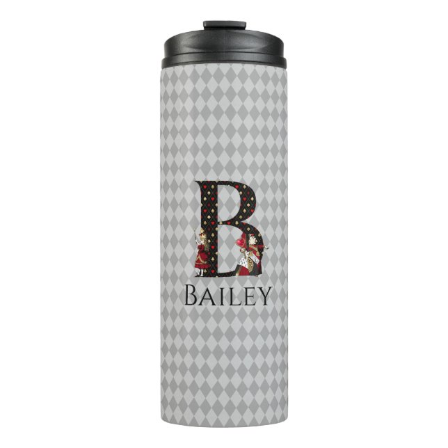Wonderland Alice & Queen of Hearts Letter B  Thermal Tumbler (Front)