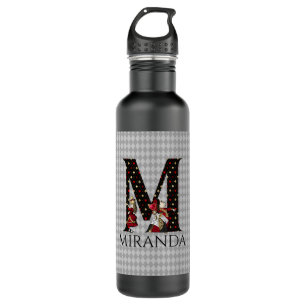 Wonderland Alice & Queen of Hearts Letter M  710 Ml Water Bottle