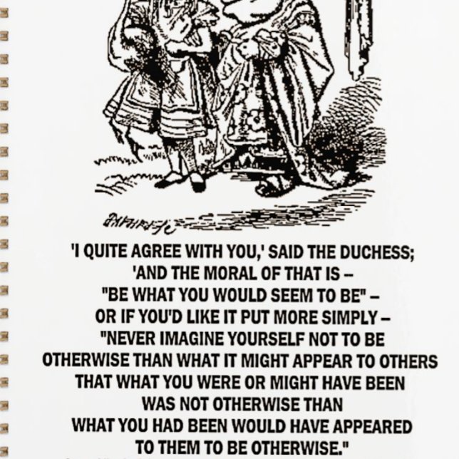 Wonderland Be What You Would Seem To Be Duchess Planner (Wonderland logical humor advice & adventure is found on this planner featuring Alice & The Duchess.)