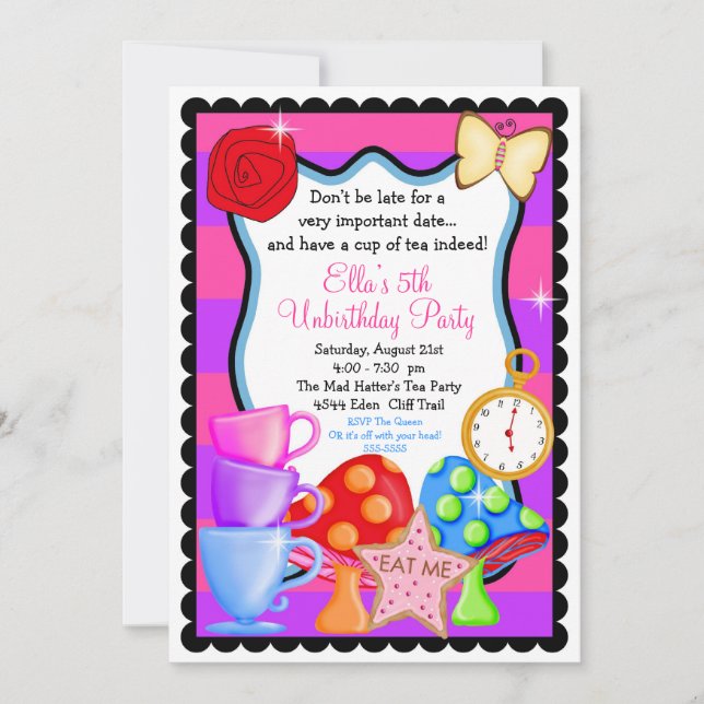 Wonderland  Birthday  Party Invitation (Front)