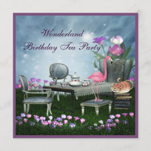 Wonderland Birthday Tea Party Invitation