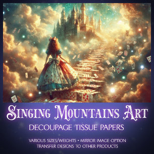 Wonderland Castle In The Clouds Decoupage Tissue Paper