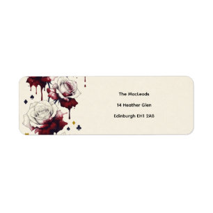 Wonderland Clockwork Rose Rabbit Return Address Label