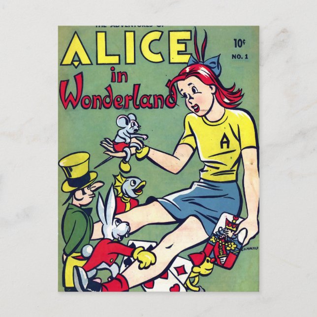 Wonderland Comic Book Postcard (Front)
