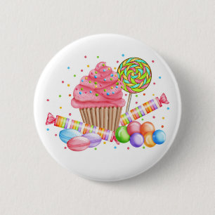 Wonderland Cupcake Candy Lollipop Sweet Tarts 6 Cm Round Badge