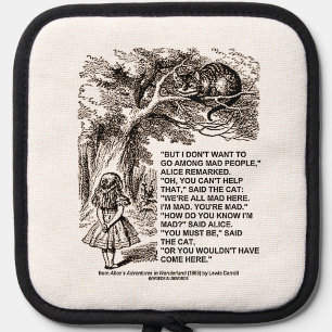 Wonderland Don't Want To Go Among Mad People Quote Oven Mitt & Pot Holder Set