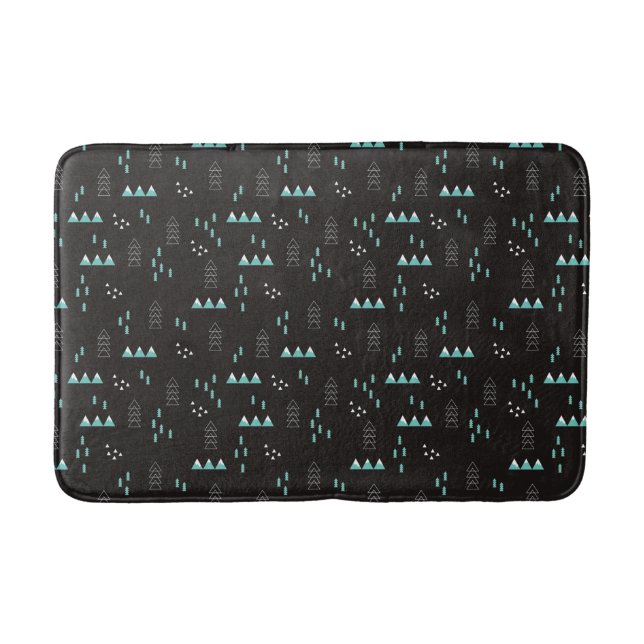 Wonderland Geometric Night Pattern Bath Mat (Front)