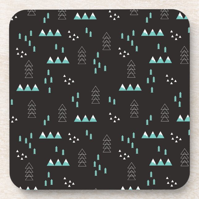 Wonderland Geometric Night Pattern Coaster (Front)