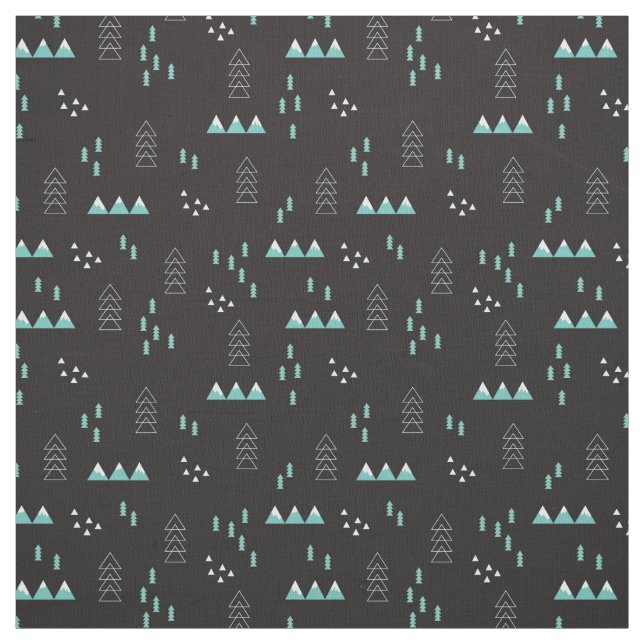 Wonderland Geometric Night Pattern Fabric (Swatch)