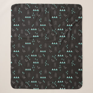Wonderland Geometric Night Pattern Sherpa Blanket