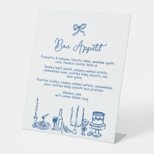 WONDERLAND Hand drawn Editable Wedding Menu Pedestal Sign