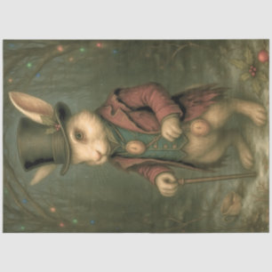 Wonderland-Inspired Victorian Rabbit Decoupage Tissue Paper