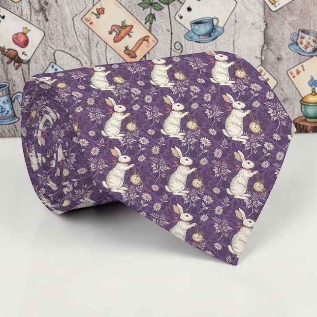 Wonderland Lilac Classic Pattern Necktie Tie (Creator Uploaded)